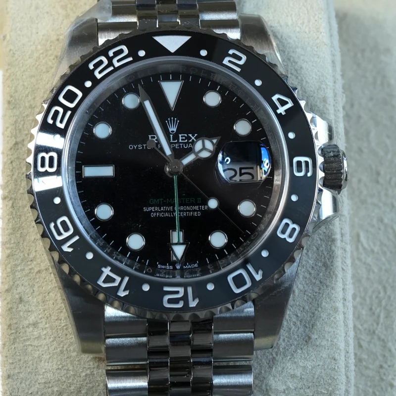 Alternative view of GMT-Master II Bruce Wayne 40mm Black Dial Black Bezel Jubilee Bracelet 126710GRNR