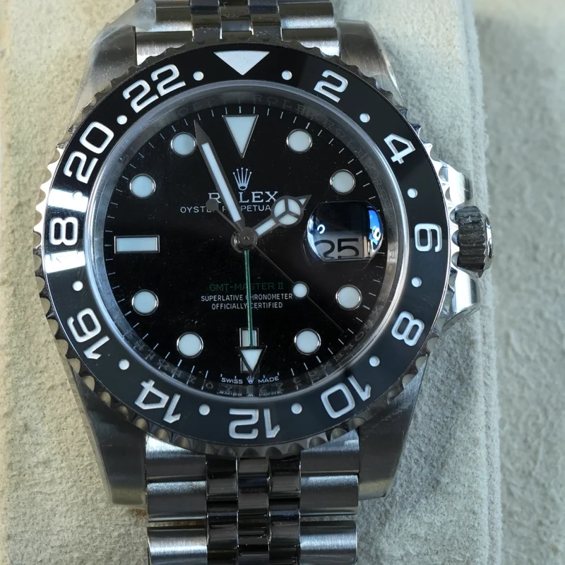 Alternative view of GMT-Master II Bruce Wayne 40mm Black Dial Black Bezel Jubilee Bracelet 126710GRNR