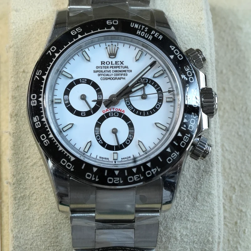 Alternative view of Cosmograph Daytona Panda 40mm White Dial Black Ceramic Bezel 126500LN