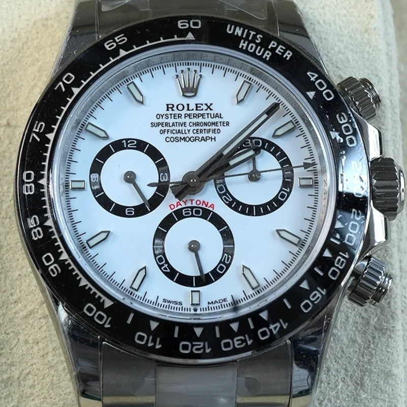 Alternative view of Cosmograph Daytona Panda 40mm White Dial Black Ceramic Bezel 126500LN