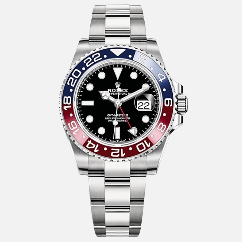 GMT-Master II Pepsi 40mm Black Dial Blue and Red Bezel Oyster Bracelet 126710BLRO