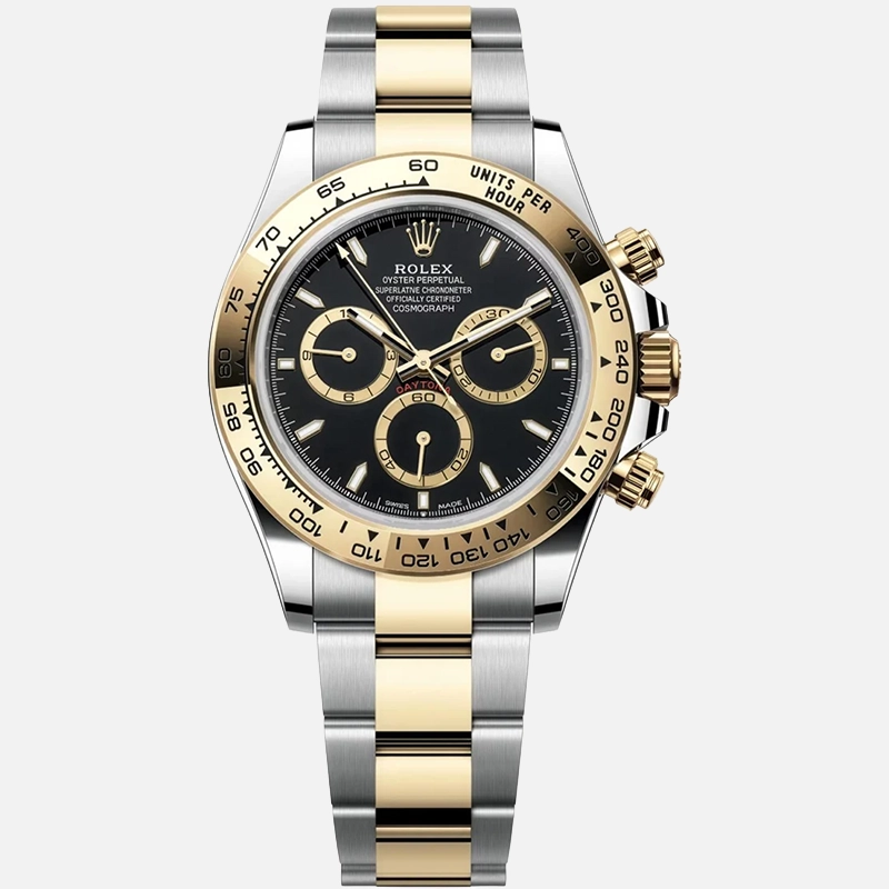 Cosmograph Daytona 40mm Two-Tone Yellow Gold Black Dial Gold Bezel 126503