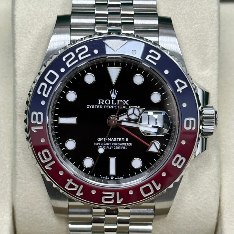 Alternative view of GMT-Master II Pepsi 40mm Black Dial Blue and Red Bezel Jubilee Bracelet 126710BLRO