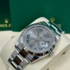 Datejust 41mm Wimbledon Slate and Green Roman Dial Fluted Bezel Oyster Bracelet 126334 - Image 5