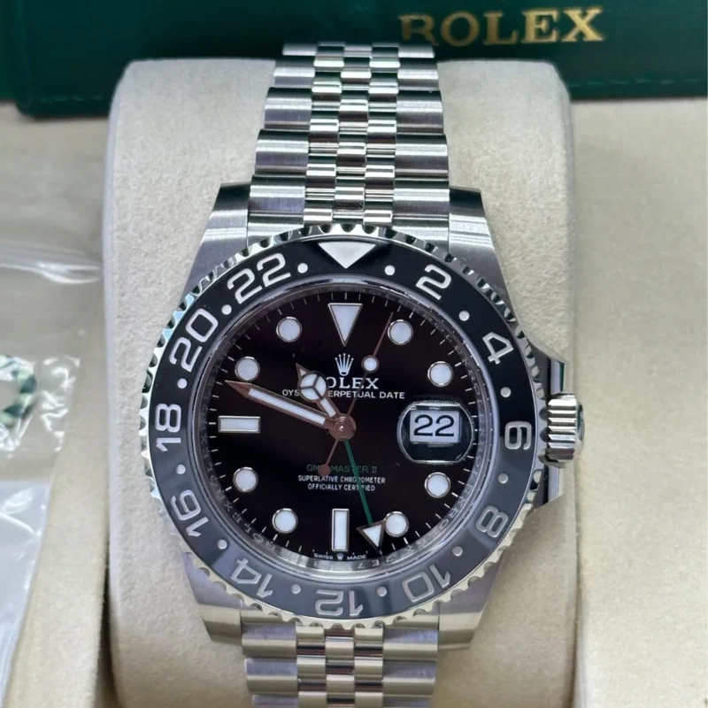 Alternative view of GMT-Master II Bruce Wayne 40mm Black Dial Black Bezel Jubilee Bracelet 126710GRNR