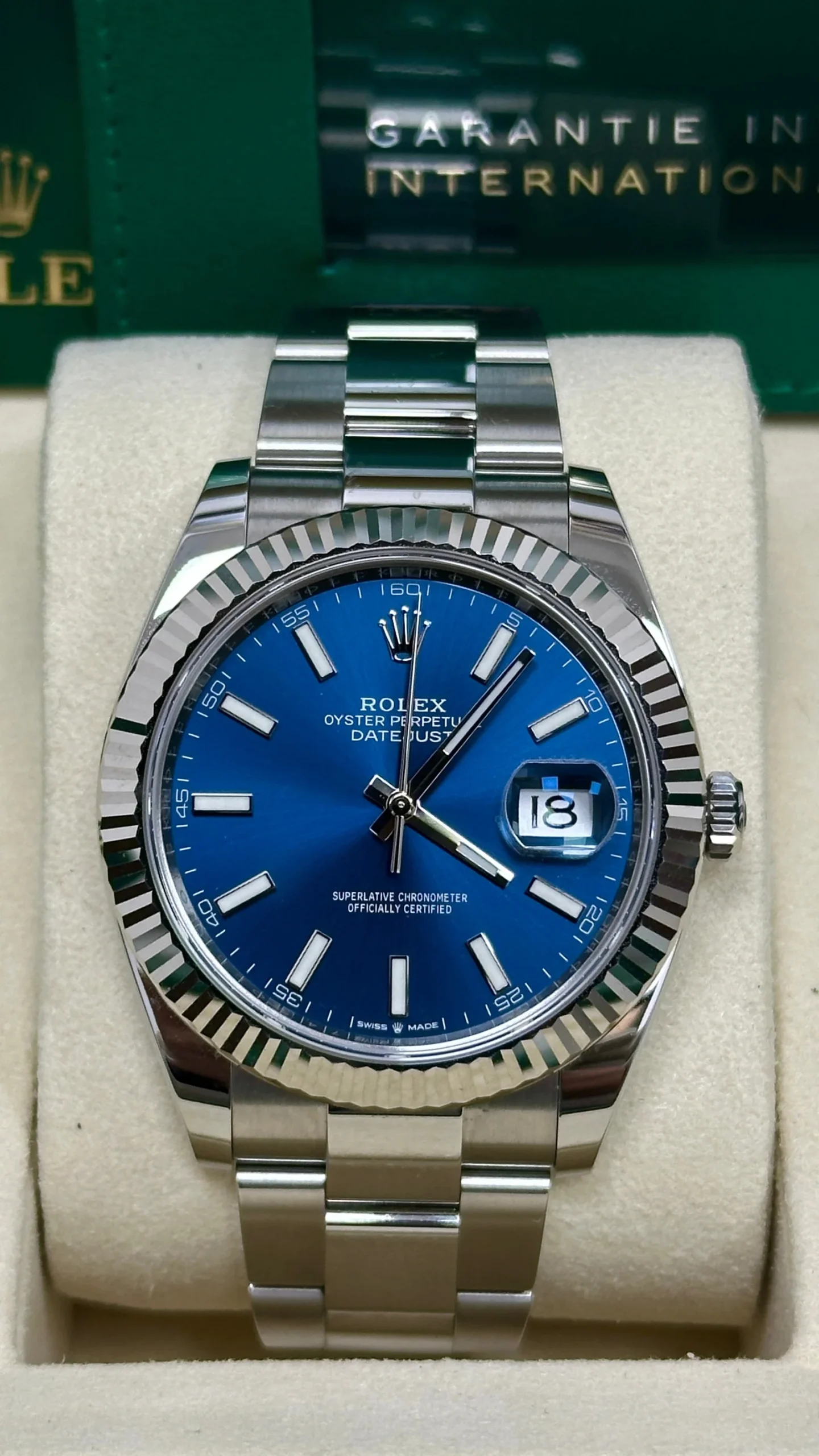 Datejust 41mm Blue Index Dial Fluted Bezel Oyster Bracelet 126334 - Image 2