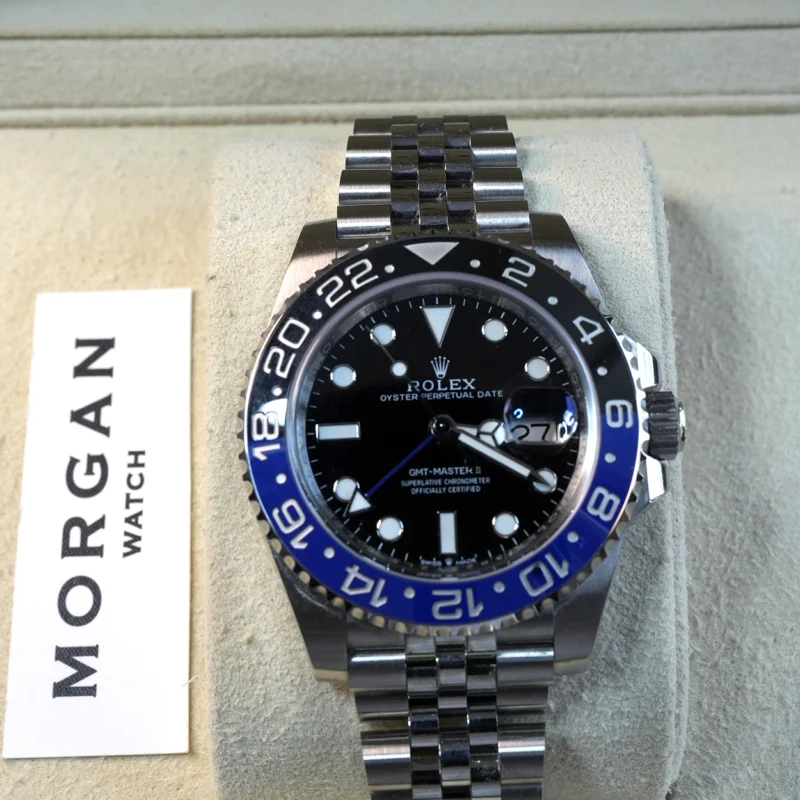 Alternative view of GMT-Master II Batgirl 40mm Black Dial Blue and Black Bezel Jubilee Bracelet 126710BLNR
