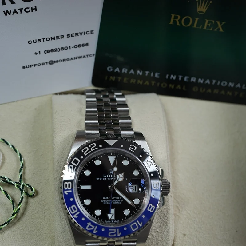 Alternative view of GMT-Master II Batgirl 40mm Black Dial Blue and Black Bezel Jubilee Bracelet 126710BLNR