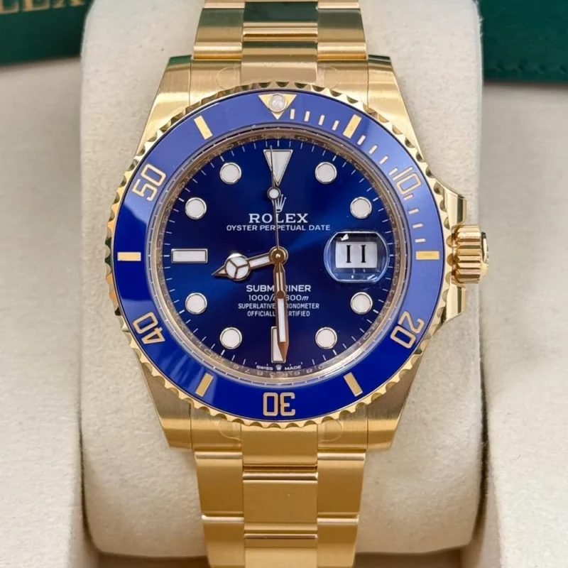 Alternative view of Submariner Full Gold Bluesy 41mm Yellow Gold Blue Dial Blue Bezel 126618LB