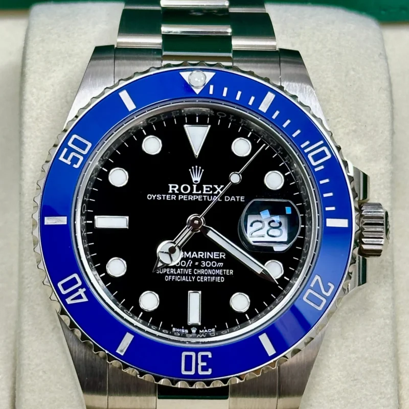 Alternative view of Submariner Cookie Monster 41mm White Gold Black Dial Blue Bezel 126619LB