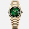 Rolex Day-Date 36mm Yellow Gold Green Ombre Roman Dial - 128238