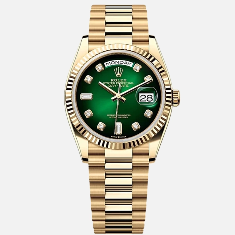 Day-Date 36mm Yellow Gold Green Ombre Diamond Dial - 128238