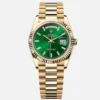 Day-Date 36mm Yellow Gold Green Diamond Baguette Dial - 128238