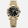 Day Date 40mm Black Diamond Baguette Dial - 228238