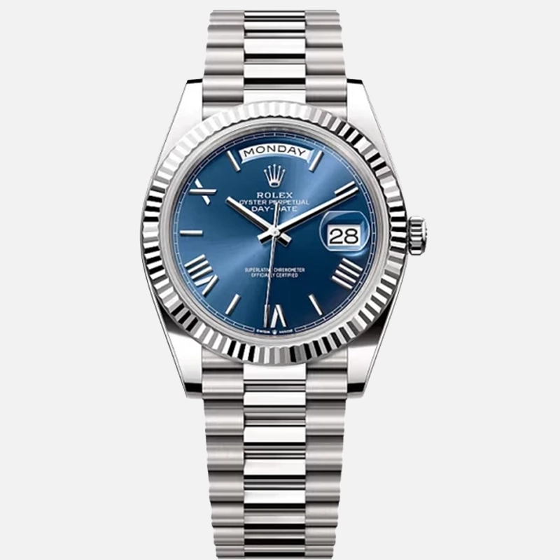 Day-Date 40mm White Gold Blue Roman Dial - 228239
