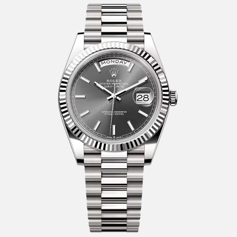 Day-Date 40mm White Gold Rhodium Index Dial - 228239