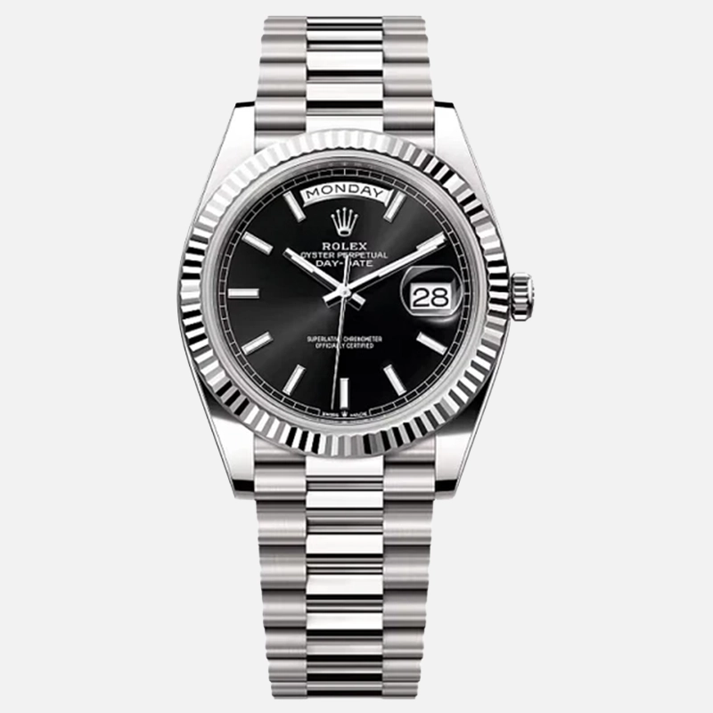 Day-Date 40mm White Gold Black Index Dial - 228239