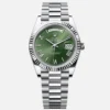 Day-Date 40mm Platinum Green Olive Roman Dial - 228236