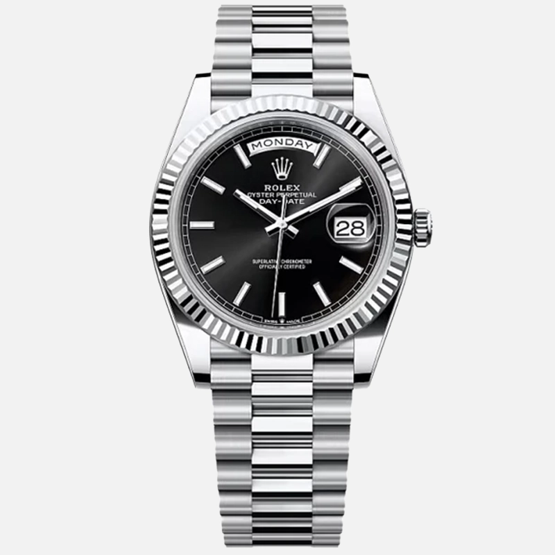 Day-Date 40mm Platinum Black Index Dial - 228236