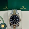 Datejust 41mm Two-Tone Yellow Gold Black Index Dial Fluted Bezel Jubilee Bracelet 126333 - Image 3
