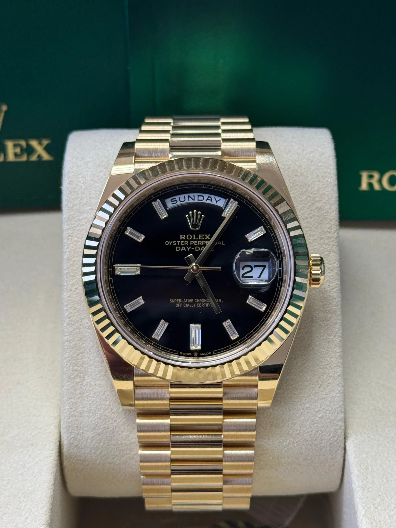 Day Date 40mm Black Diamond Baguette Dial - 228238 - Image 2