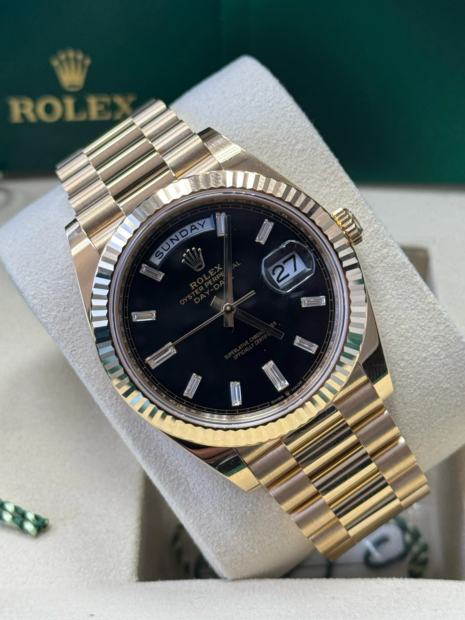 Day Date 40mm Black Diamond Baguette Dial - 228238 - Image 3